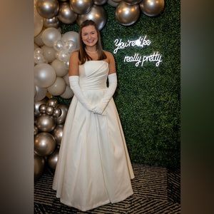 Justin Alexander wedding debutante dress Ivory NO TRAIN EUC